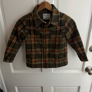 Old Navy Green and Orange Plaid Jacket